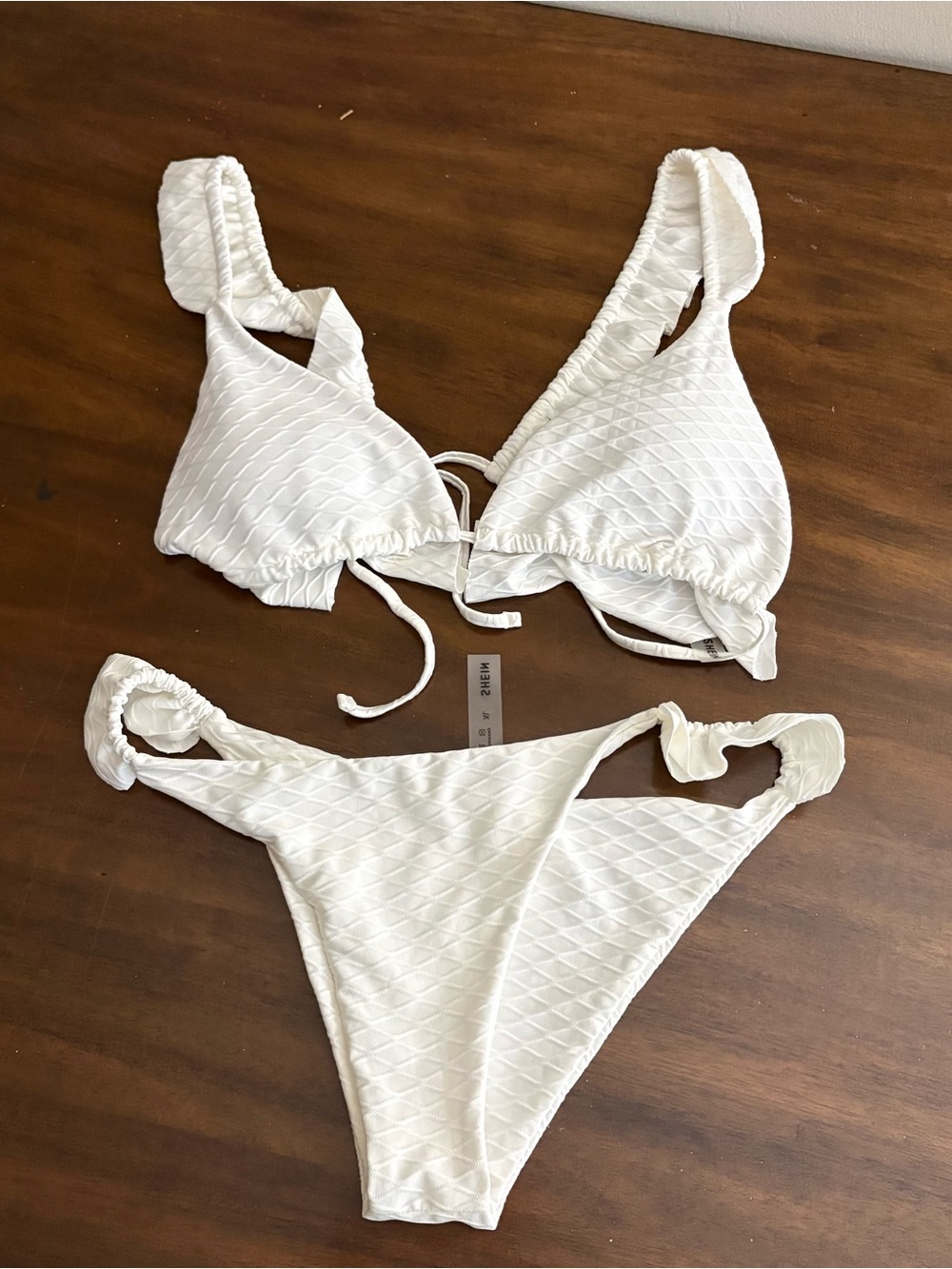 NWOT Women’s XL White Two Piece Bikini Swimsuit Ruffled Fairy Beach Vacation